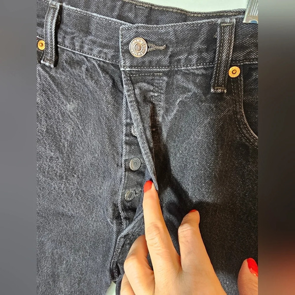 Levi's 501 Black Denim Jeans Original Fit Big & Tall Men's Size 38 x 30 - Picture 5 of 11